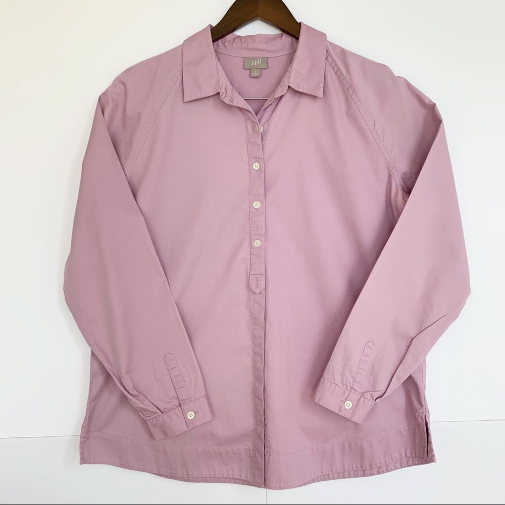 J Jill Long Sleeve Button Down Lavender Sh…